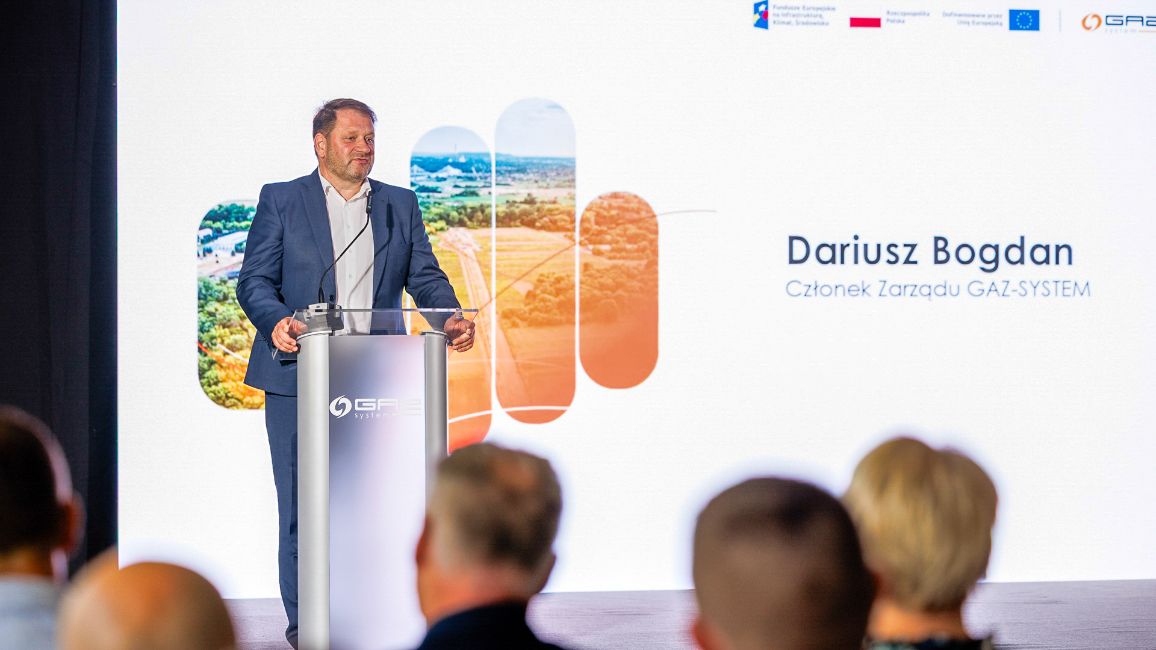 30.06.2026 Uroczystość otwarcia gazociągu Wężerów Dariusz Bogdan Członek Zarządu GAZ-SYSTEM