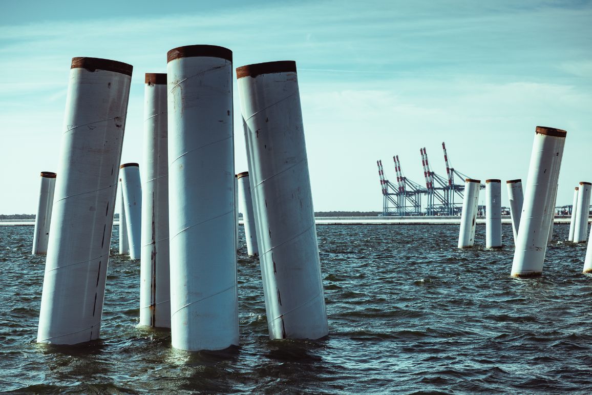 Zakończenie wbijania ponad 500 pali stanowiących fundament nabrzeża dla pływającego terminala LNG w Zatoce Gdańskiej - 03