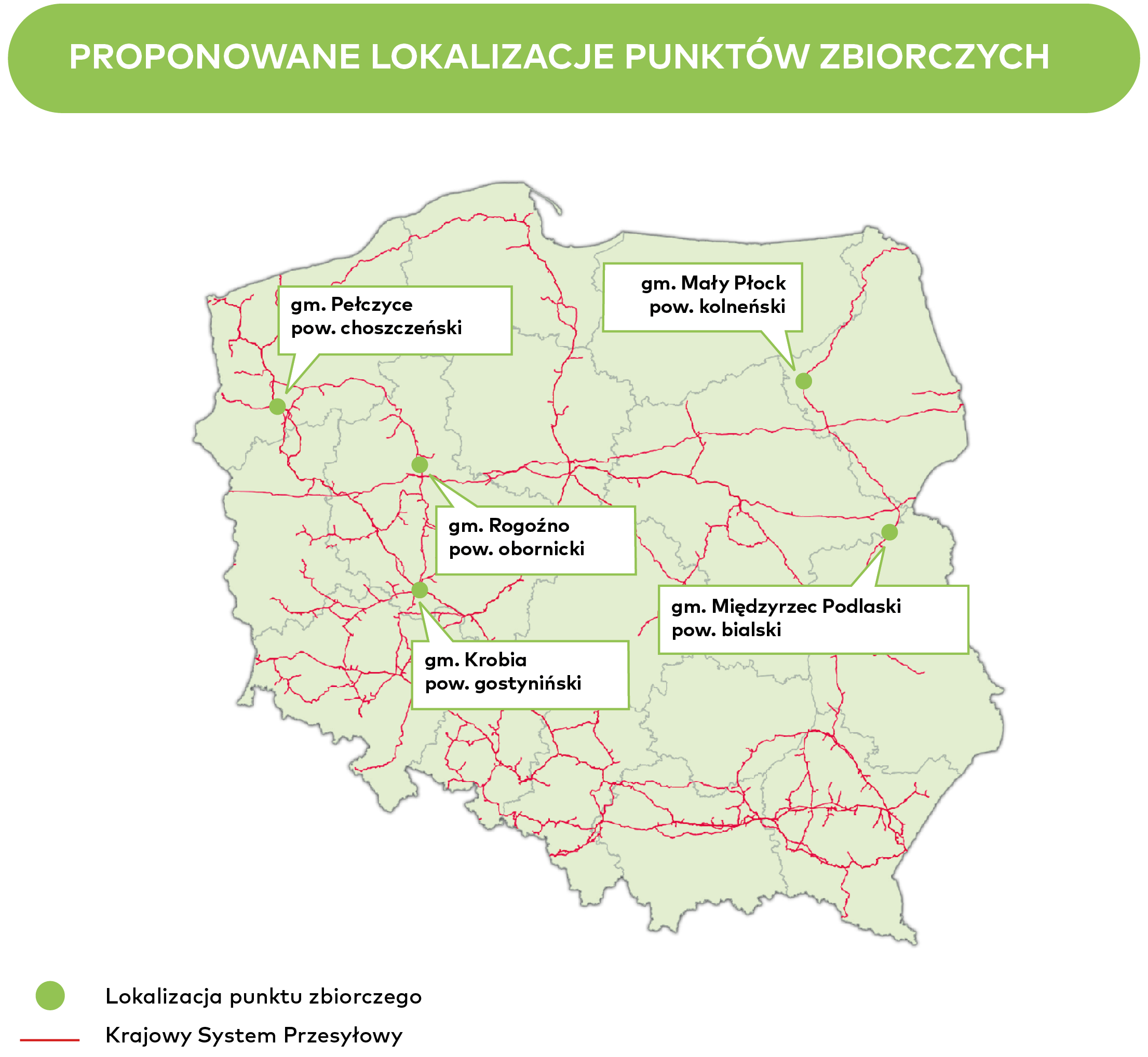 Proponowane lokalizacje punktów zbiorczych