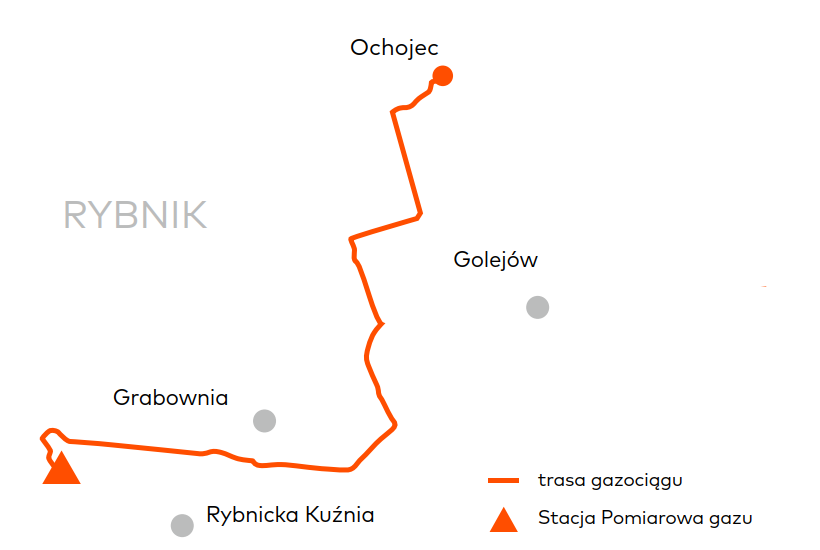 Mapa przyłączenia bloku w Rybniku