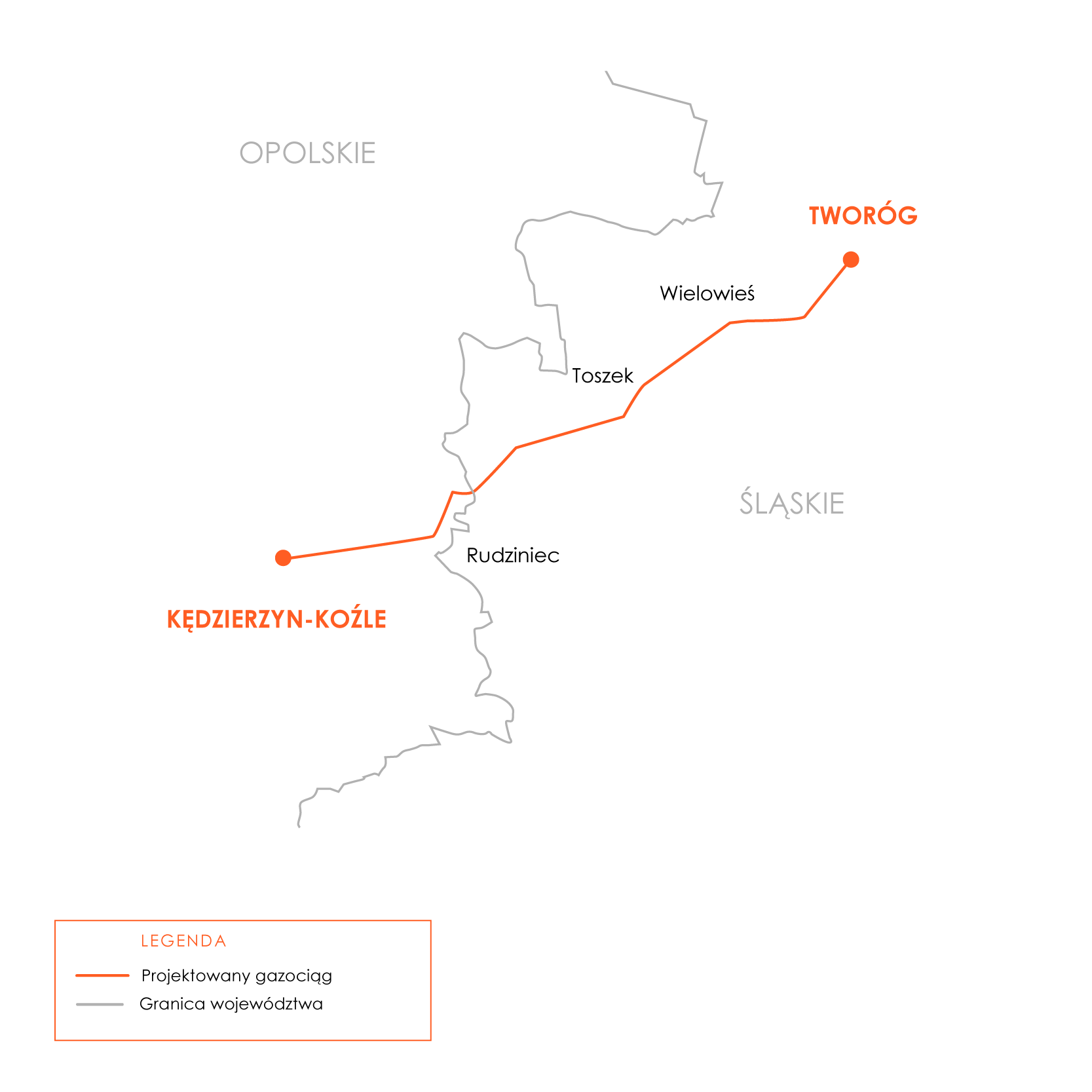 Map of the gas station Tworóg-Kędzierzyn-Koźle